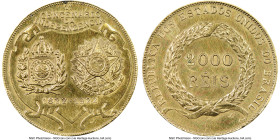 Republic copper Pattern 2000 Reis 1922 UNC Details (Cleaned) NGC, Rio de Janeiro mint, LMB-E241, Bentes-E59.05, Maldonado-E60 var. Struck for the 100t...