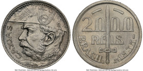 Republic "Duke of Caxias" 2000 Reis 1935 MS67 NGC, Rio de Janeiro mint, KM535, LMB-720. This scintillating Gem rightfully earns its place upon the top...