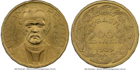Republic "Floriano Peixoto" 2000 Reis 1939 MS67 NGC, Rio de Janeiro mint, KM551, LMB-177. A cartwheel luster illuminates the detailed design and bust....