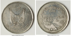 "Southern Rio Grande Exposition" Medal 1901-Dated AU (Cleaned), 45mm. 37.63gm. By Lopez. A detailed river scene with a veil of champagne toning. HID09...