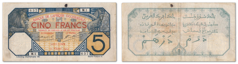 Afrique Occidentale Française - Banque de l'Afrique Occidentale
5 francs Saint-...