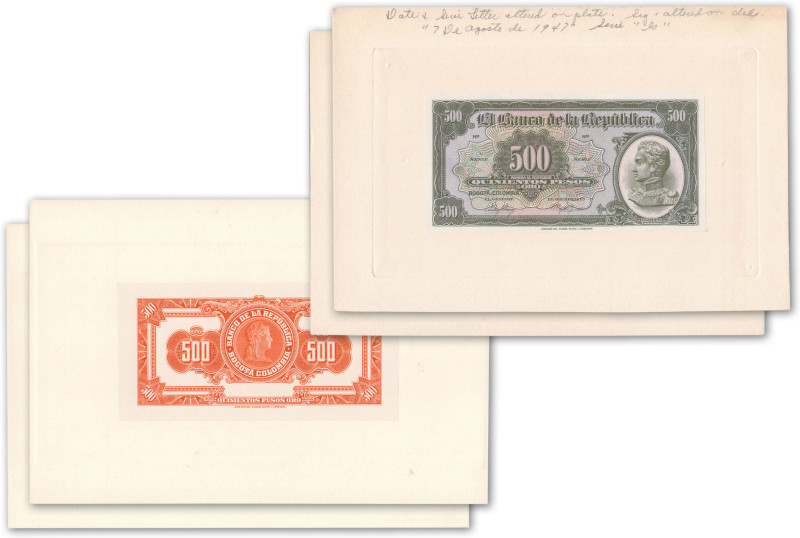 Colombie - Banque de la république
Paire d'épreuves unifaces des recto et verso...