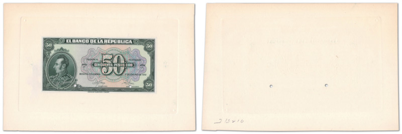 Colombie - Banque de la république
Épreuve uniface du recto du 50 pesos 

1er...