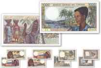 Comores
Lot de 5 billets des 50, 100, 500 (2ex.) et 1000 francs

Pick 2b, 3b, 7a, 10a, 11a

TTB à Superbe - XF/AU