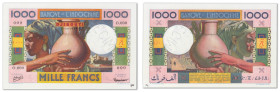 Côte française des Somalis - Djibouti - Banque de l'Indochine
Spécimen filigrané du 1000 Francs

ND (1946) - O.000/000

"SPECIMEN" par perforatio...