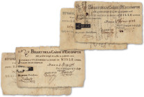 France
Caisse d'Escompte

Lot de 2 billets faux d'époque de 1000 Livres

25 février 1784 et 4 mai 1786 - D/356 et C/574

Pick A27

B et TB - ...
