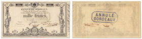 France
Banque de Bordeaux

1000 francs

20 novembre 1846 - B/909

Annotation manuscrite dans la marge en rouge au recto.

"ANNULÉ BORDEAUX" t...