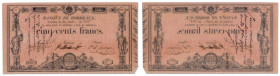 France - Banque de Bordeaux
500 francs

20 octobre 1825 - O/4683

Annotation a l'encre noir au verso " Procès verbale de remboursement du 20 Juin...