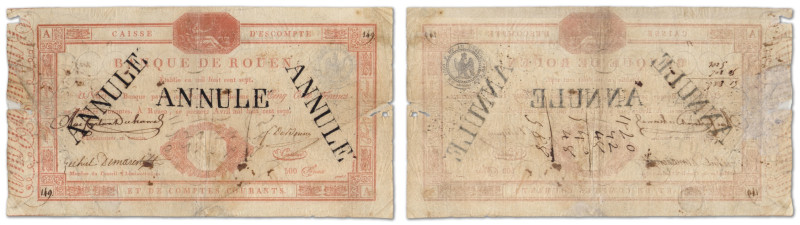 France - Caisse d'Escompte - Banque de Rouen
500 Francs

1 avril 1807 - A/149...