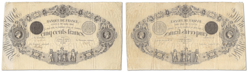 France - Banque de France
500 francs Type 1842 - Barre

12 juillet 1855 - T48...