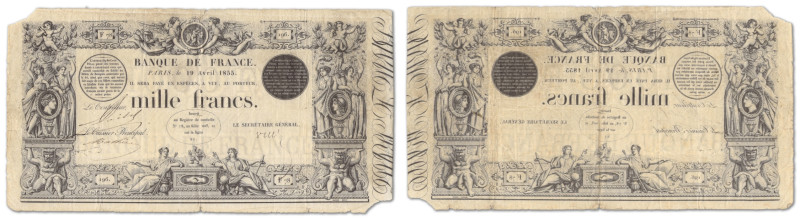 France - Banque de France
1000 francs Type 1842 - Barre

19 avril 1855 - F78/...