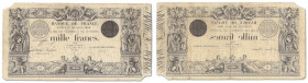 France - Banque de France
1000 francs Type 1842 - Barre

19 avril 1855 - F78/196

Seulement 3 billets repertoriés dans l'inventaire de C.Fayette ...