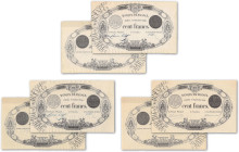 France - Banque de France
Lot de 3 Billets de 100 Francs faux d'époque

15 septembre 1855 - C31 - Sans numérotation - Sans la signature du contrôle...