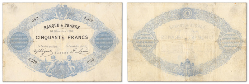 France - Banque de France
50 Francs type 1868 indice noir

16 décembre 1882 -...