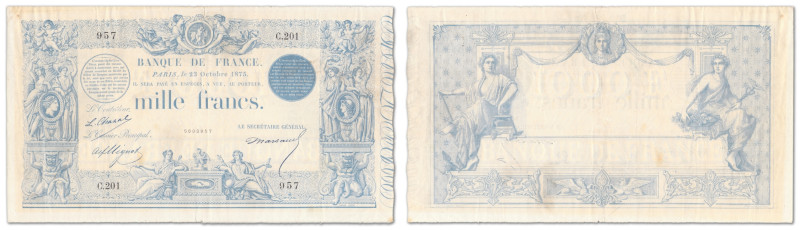 France - Banque de France
1000 francs à indices noirs

23 octobre 1875 - C.20...