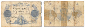 France - Banque de France
20 Francs type 1871

31 décembre 1870 - M8/261

Seulement 8 alphabets pour l'année 1870.

Réparé.

un des trois exe...