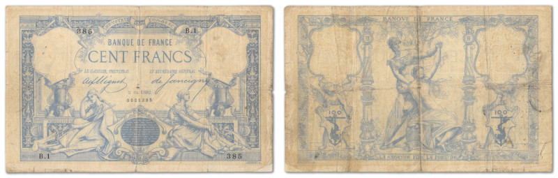 France - Banque de France
100 Francs type 1882

2 janvier 1882 - B1/385 - Sig...