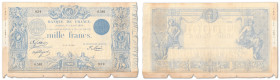 France - Banque de France
1000 francs Bleu à indices noirs modifié

2 avril 1884 - 0.581/N°939

Rarissime.

Fayette A50 03 - Pick 54d

B à TB...