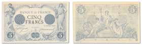 France - Banque de France
Epreuve filigranée du 5 Francs Noir

2 décembre 1872 - Sans alphabet - Sans numérotation

Filigrane "Banque de France" ...
