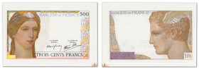 France - Banque de France
Épreuve non filigranée du 300 Francs 

ND (1938) - Sans alphabet - Sans numérotation - Sans signatures

Rarissime et d'...