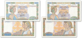 France - Banque de France
Lot de 2 billets de 500 Francs La Paix

4 janvier 1940 - H58/633

7 janvier 1943 - K7734/800

Fayette 32 - Pick 95 et...