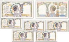 France - Banque de France
Lot de 6 billets de 5000 francs Victoire

1942 dates différentes

Fayette 46 - Pick 97

TTB à Superbe - XF/AU