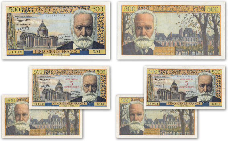 France - Banque de France
Lot de 3 billets 

500 francs Victor Hugo - 6 févri...