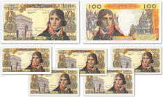 France - Banque de France
Lot de 6 billets de 100 nouveaux francs Bonaparte

1959, 1960, 1962 (2ex.) et 1963 (2ex.)

Dates toutes différentes.
...