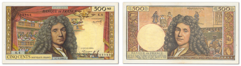 France - Banque de France
500 nouveaux francs 

7 avril 1960 - K.4/89989

N...