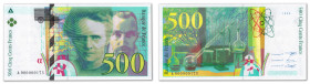 France - Banque de France
500 francs Pierre et Marie Curie

1994 - A/000000175 - Signature "A"

Petit numéro, 175ème billet émis.

Magnifique e...