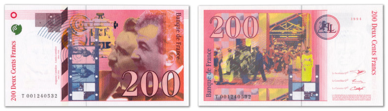 France - Banque de France
Épreuve filigranée sur billet coursable du 200 Francs...
