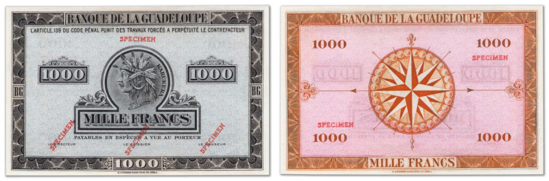 Guadeloupe - Banque de la Guadeloupe
Spécimen du 1000 francs type US grand form...
