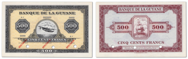 Guyane Française - Banque de la Guyane
Spécimen du 500 Francs type US

ND (19...