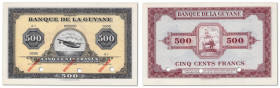 Guyane Française - Banque de la Guyane
Spécimen du 500 Francs type US

ND (1942) - A1/0000 - Sans signatures

3 perforations.

"SPECIMEN" tampo...