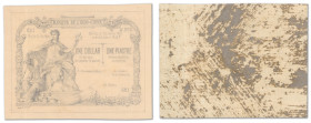 Indochine - Banque de l'Indochine
Epreuve d'artiste au crayon dessinée par Duval du 1 dollar / 1 piastre - Type 1891 Bleu. 

30 juillet 1893 - W.30...