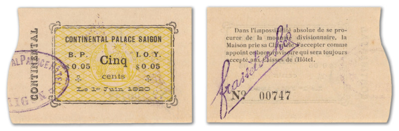Indochine - Continental Palace Saïgon
5 centimes

1er juin 1920 - 00747 - Sig...