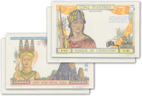 Indochine - Banque de l'Indochine
Paire d'épreuves unifaces non filigranées du 5 piastres femme casquée

ND (1931) - 0.00/000

Signature manuscri...
