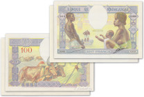 Madagascar - Banque de Madagascar
Paire d’épreuves unifaces non filigranées des recto et verso du 100 francs

ND (1928) - O.000/000 - Sautin/Dejoua...
