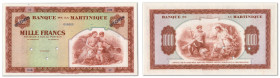 Martinique - Banque de la Martinique
Spécimen du 1000 francs (rouge)

ND (1943) - A7/000 - Sans signatures

"SPECIMEN" tamponné deux fois en noir...
