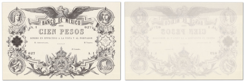 Mexique - Banque du Mexique
Epreuve uniface du 100 Pesos

1866 - A.1/027 - pa...