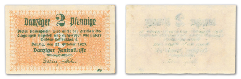 Pologne - Danzig
2 danziger pfennige

22 octobre 1923

Papier légèrement pl...