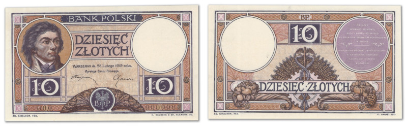 Pologne - Banque de Pologne
Epreuve non filigranée du 10 zloty Type 1919

28 ...