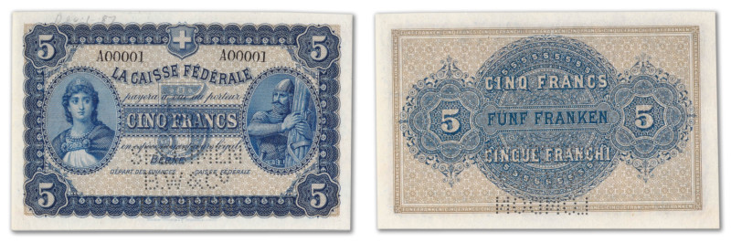 Suisse - Caisse Fédérale
Epreuve du 5 francs Caisse Fédérale

 ND (1 décembre...