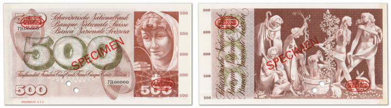 Suisse - Banque Nationale Suisse
Spécimen du 500 francs

ND (1957) - 7R00000...