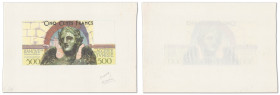 Tunisie - Banque de l'Algérie et de la Tunisie
Épreuve uniface progressive non filigranée du 500 francs

ND (1946) - Sans alphabet - Sans numérotat...