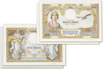 Yougoslavie - Banque Nationale du Royaume de Yougoslavie
Paire d'épreuves unifaces non filigranées du 1000 dinara

1er décembre 1929 - Sans alphabe...