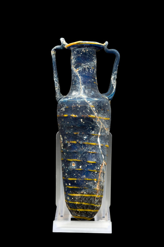 GREEK CORE-FORMED GLASS AMPHORISKOS 

 Ca. 200-100 BC
 A Hellenistic core-for...