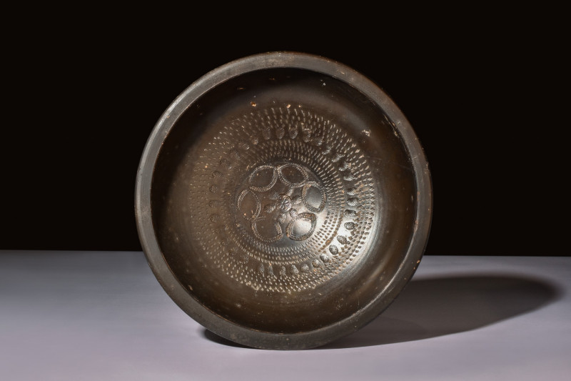 CAMPANIAN BLACKWARE BOWL

 Magna Graecia, Ca. 350 BC
 A black-glazed pottery ...