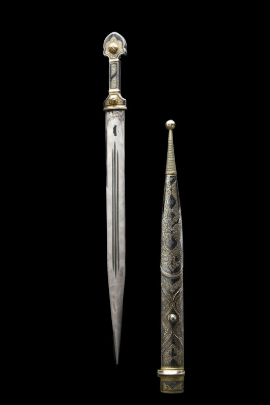 CIRCASSIAN STEEL DAGGER (KINDJAL) WITH NIELLOED SILVER SCABBARD

 Caucase regi...