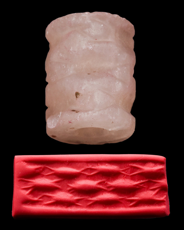 MESOPOTAMIAN TRANSLUCENT STONE CYLINDER SEAL - ORIGINAL PROF. LAMBERT REPORT

...